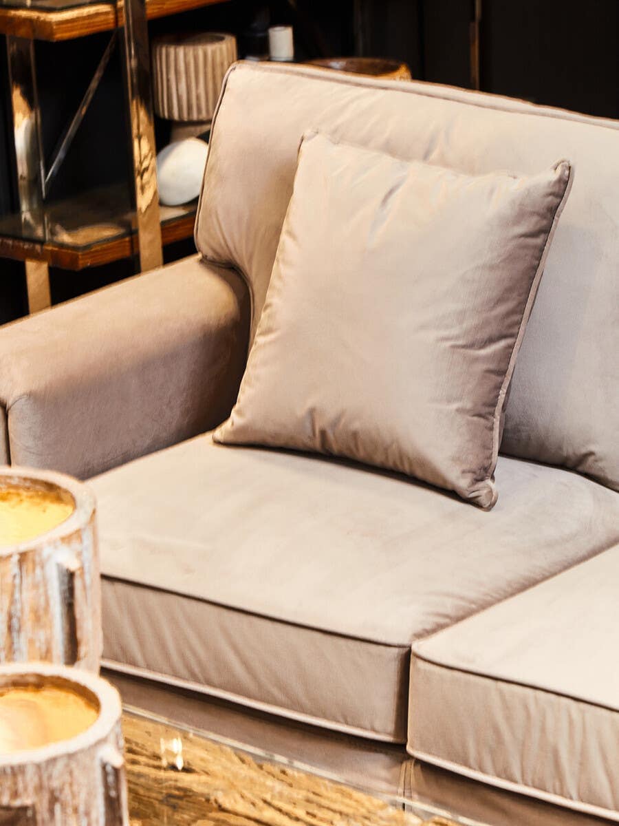 Ralph Three Seat Grey Velvet Chaise Sofa - Image 5