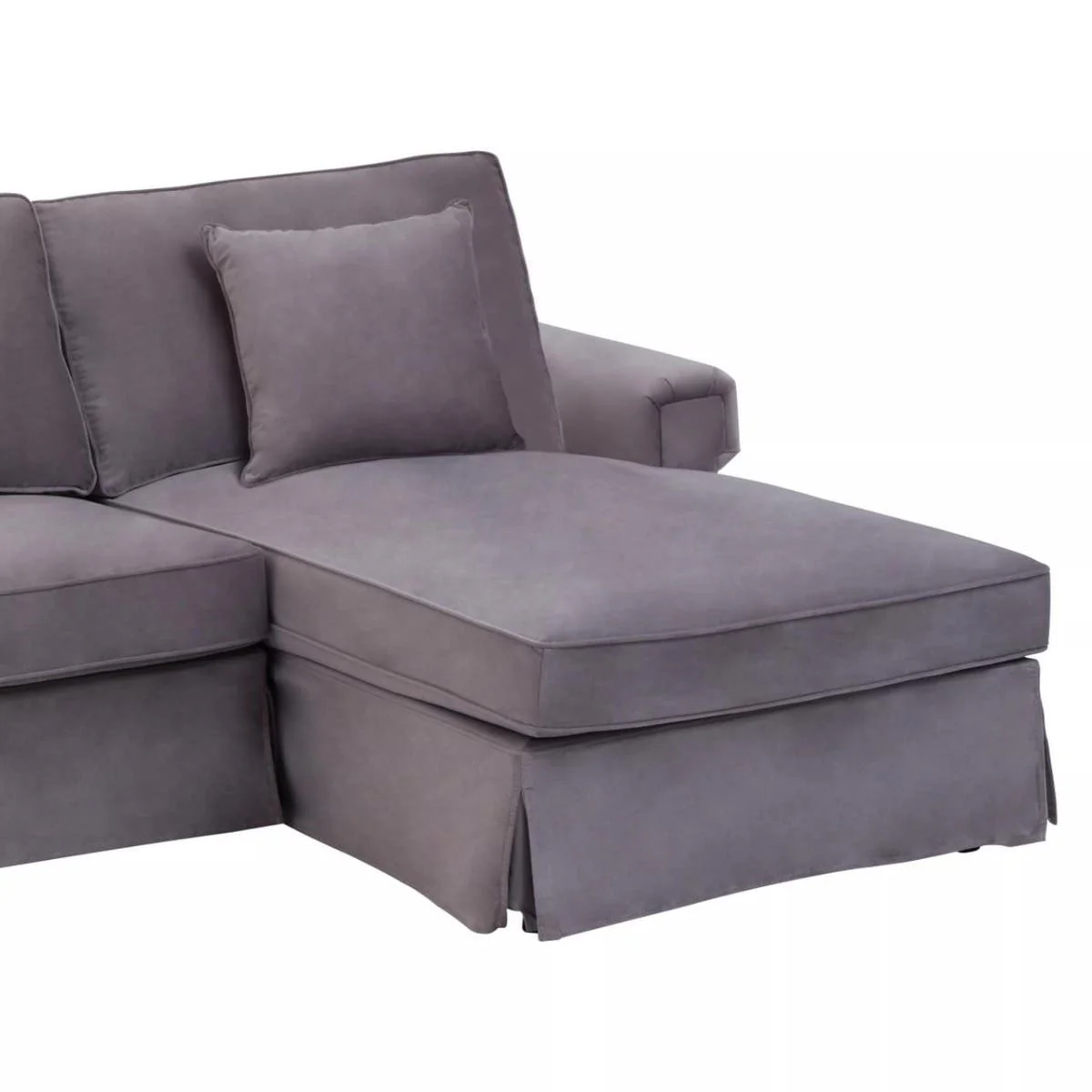 Ralph Three Seat Grey Velvet Chaise Sofa - Image 9