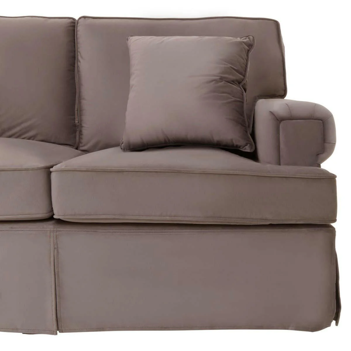 Ralph Three Seat Mink Velvet Sofa - Image 5