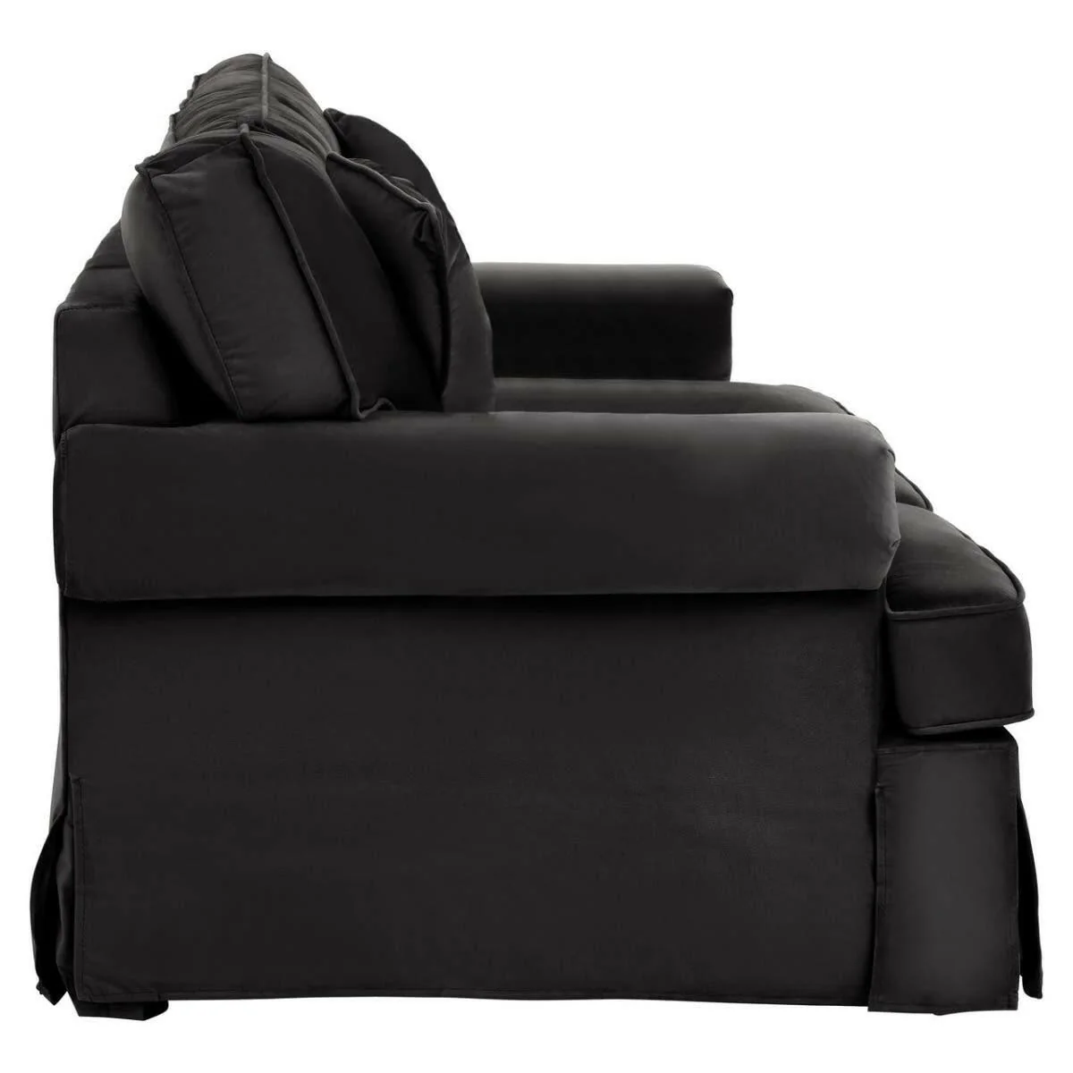 Ralph Two Seat Black Velvet Sofa - Image 3