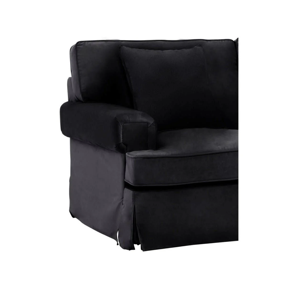 Ralph Two Seat Black Velvet Sofa - Image 5