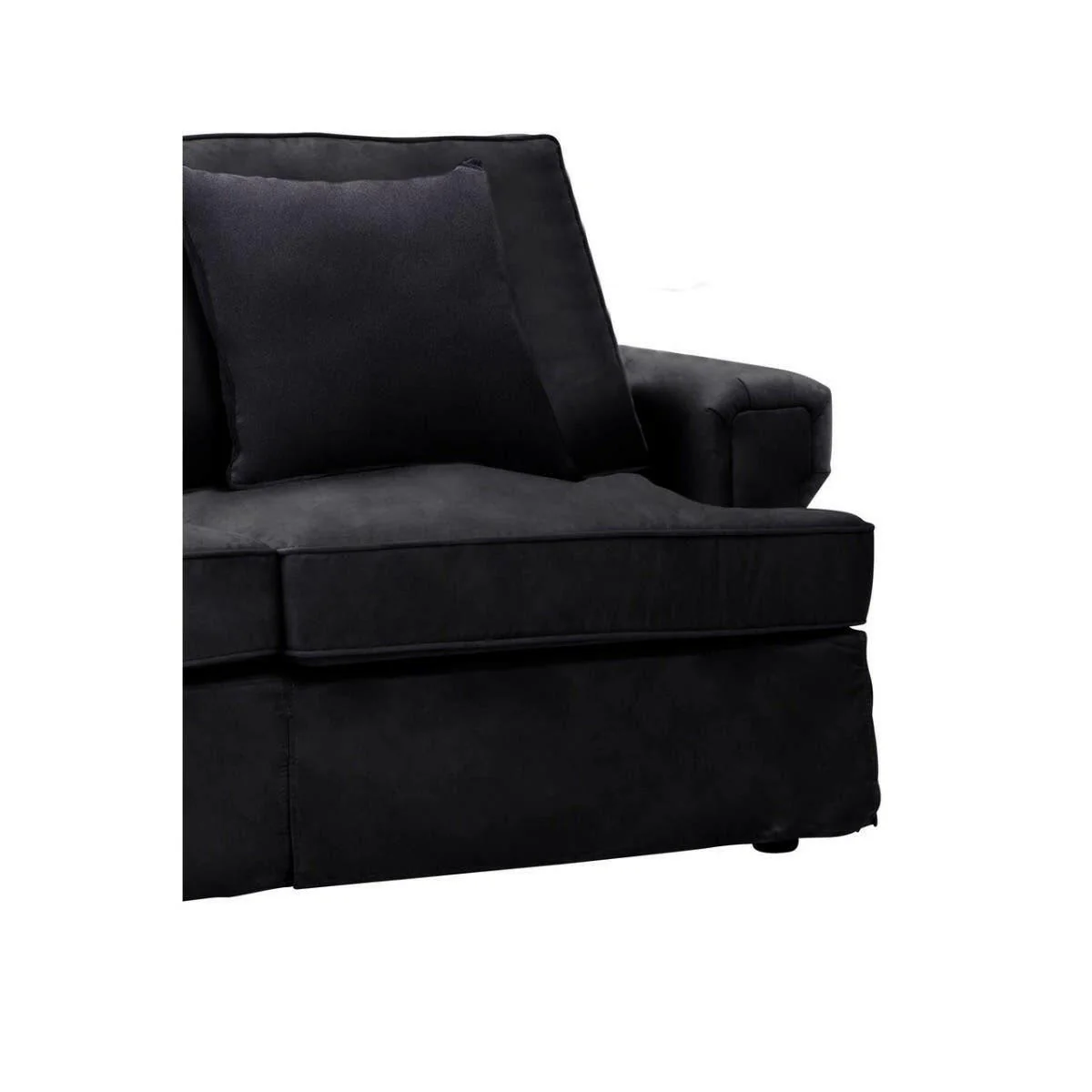 Ralph Two Seat Black Velvet Sofa - Image 6