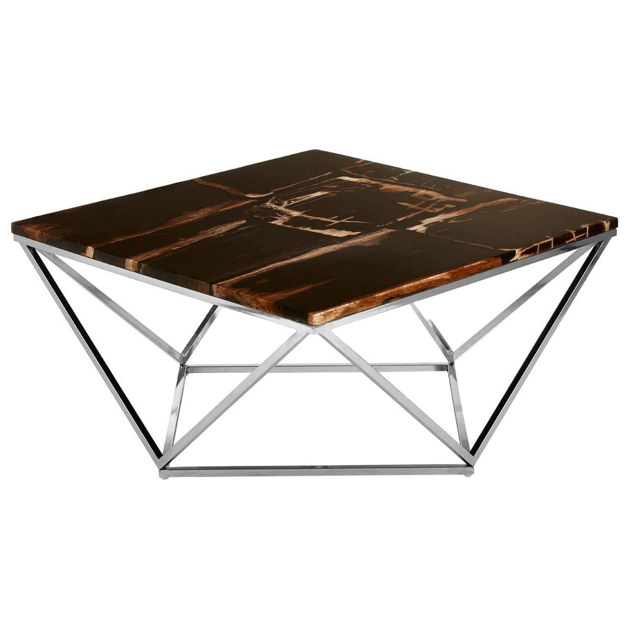 Relic Dark Petrified Wood Top Coffee Table - Image 2