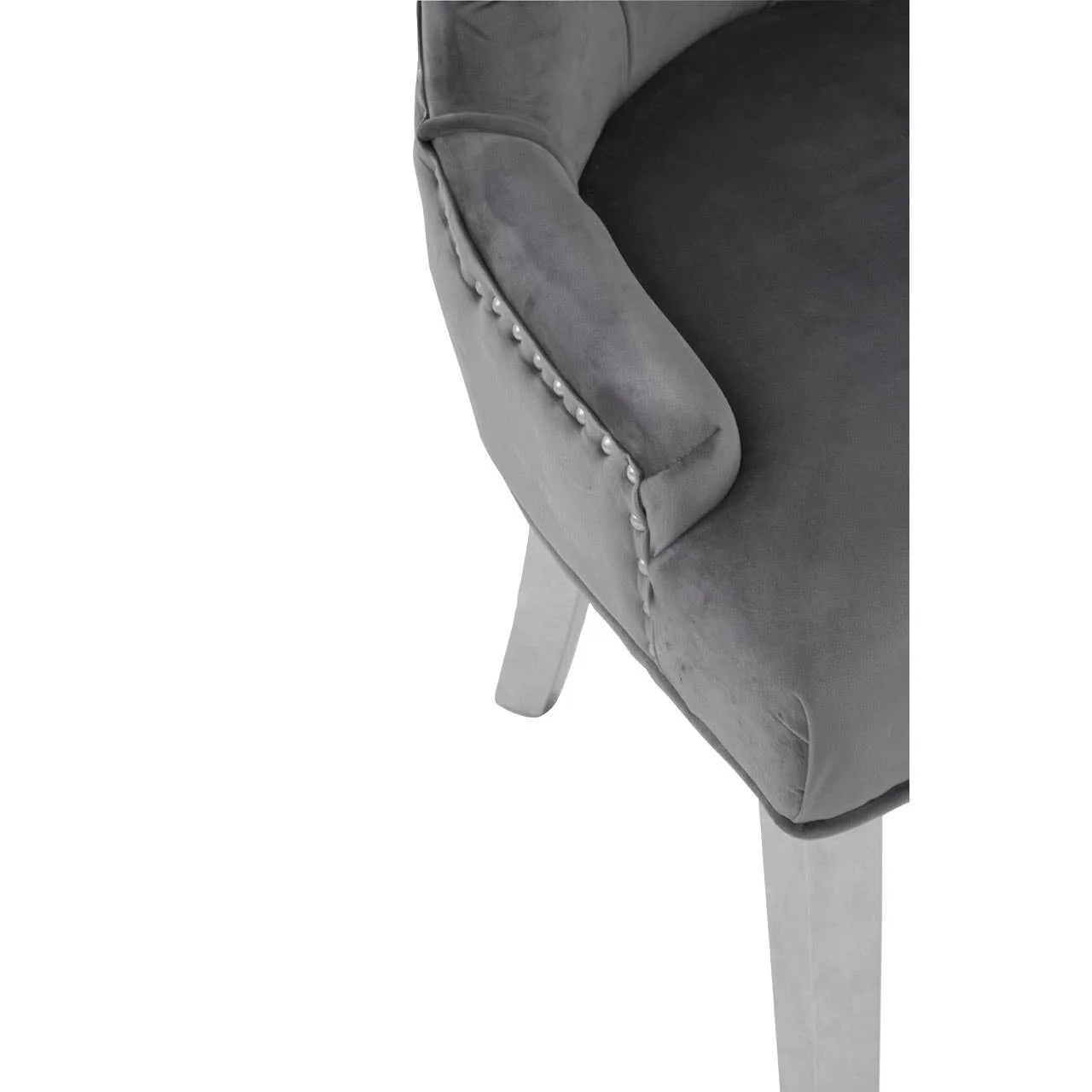 Richmond Grey Velvet Dining Chair - Image 5