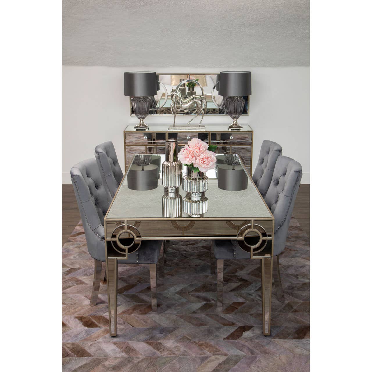Richmond Grey Velvet Dining Chair - Image 8