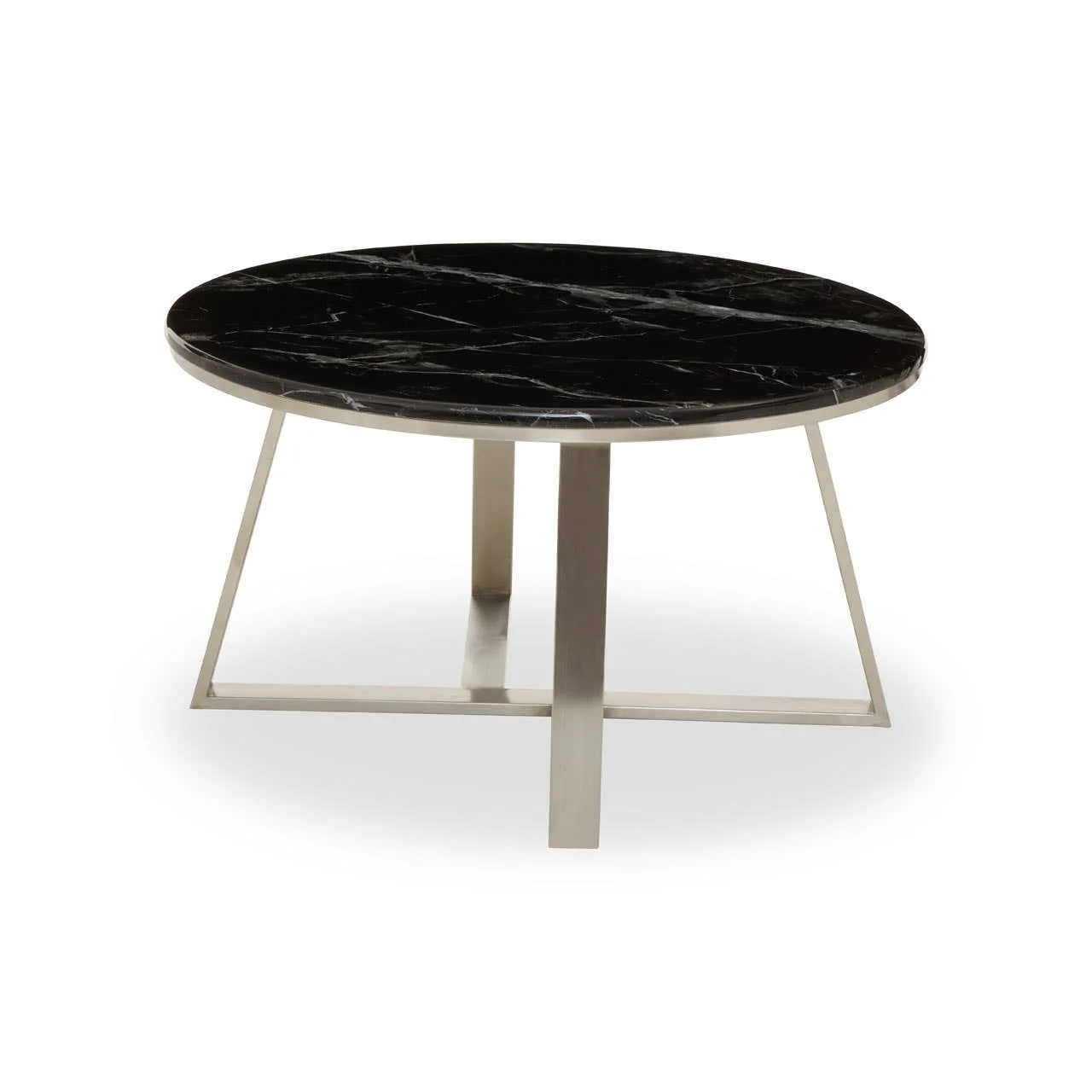 Ronaldo Round Coffee Table With Black Marble Top - Image 3