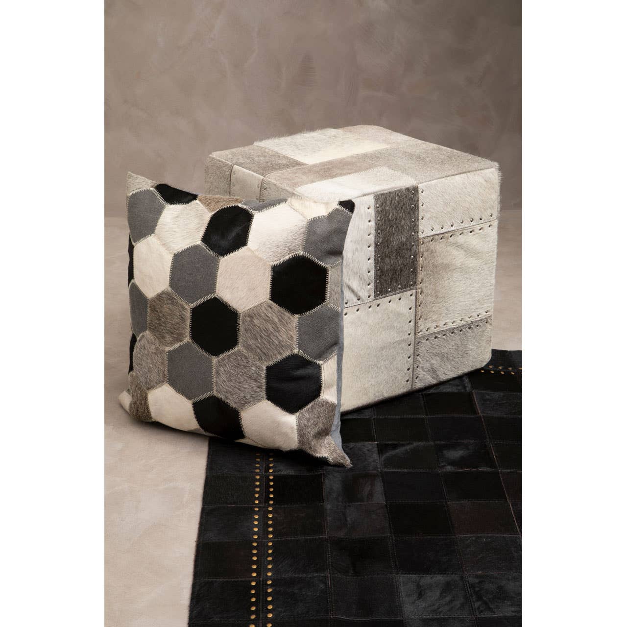 Safira Grey Pouffe - Image 7