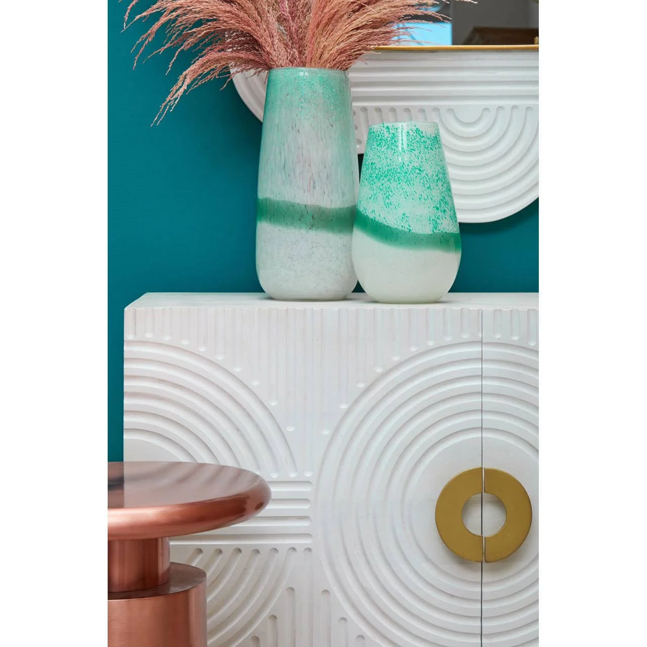 Saras Two Door White and Gold Mango Wood Sideboard - Image 6