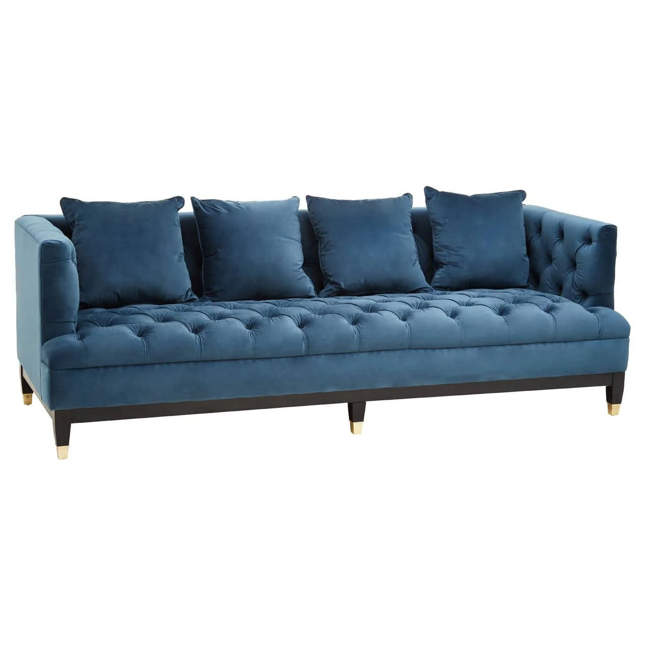 Sefira 3 Seat Navy Fabric Sofa - Image 4