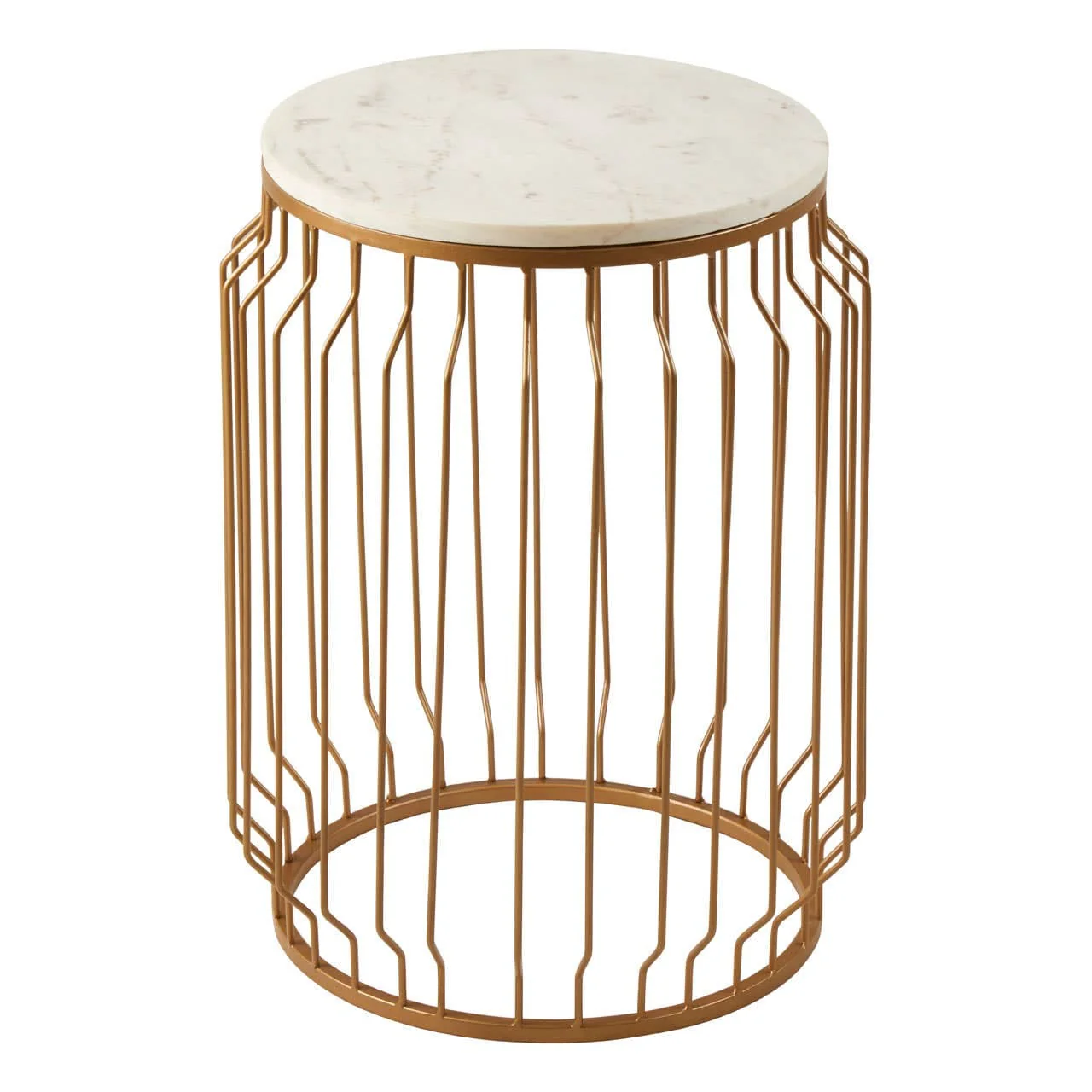 Shalimar Round Side Table With Wireframe Base - Image 3