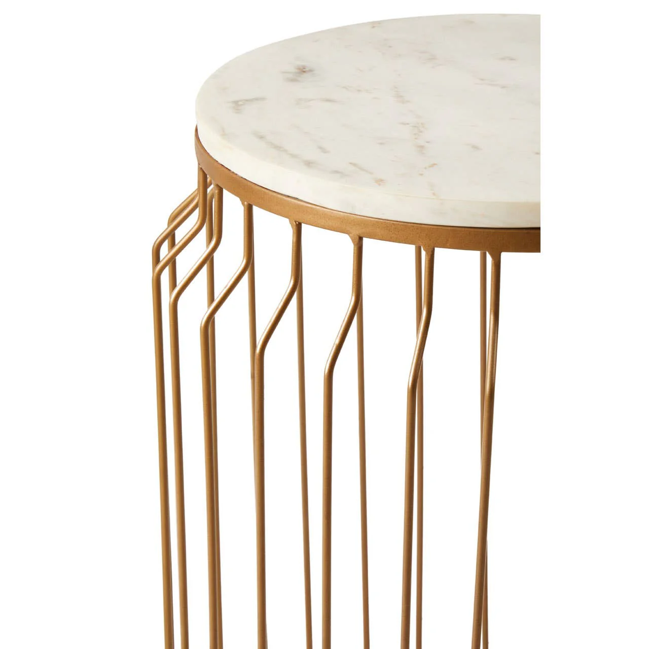 Shalimar Round Side Table With Wireframe Base - Image 4