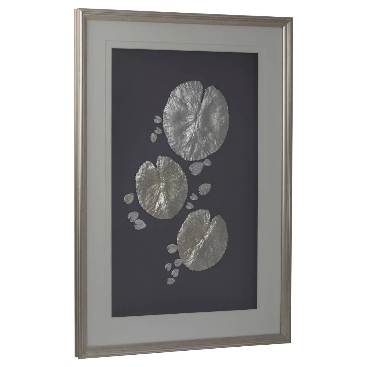 Silver Leaf Design Framed Wall Art - Image 2