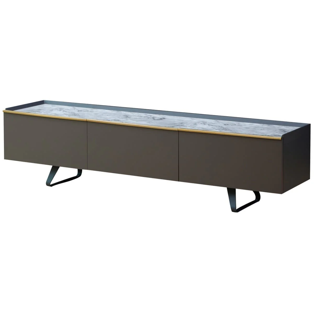 Spezia Grey Marble Top Media Unit