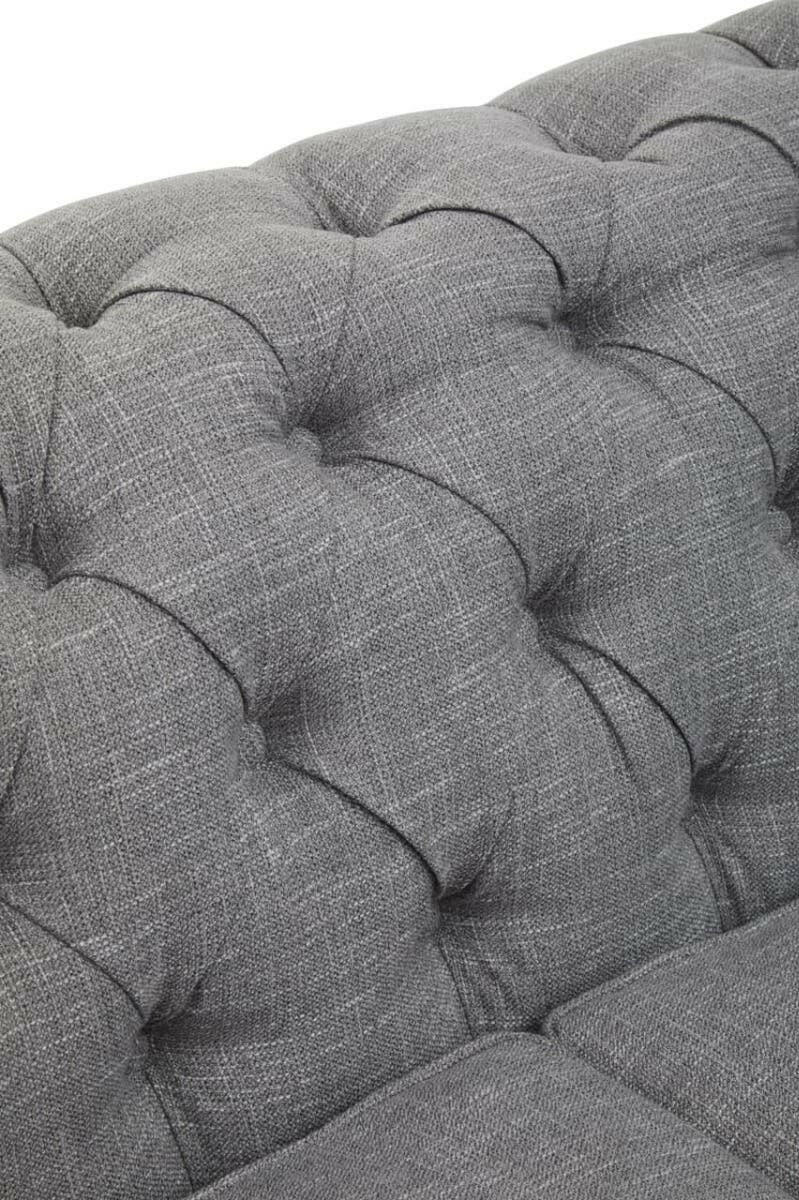 Stella Three Seat Grey Linen Sofa - Image 6