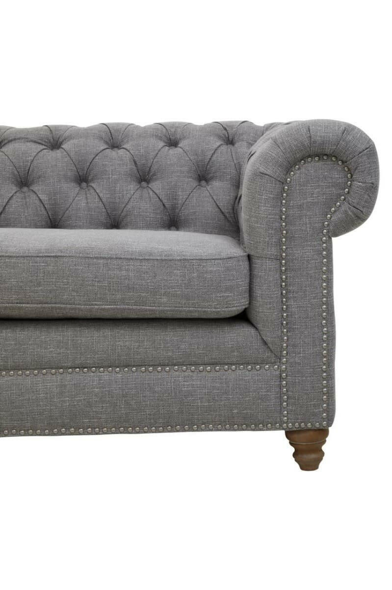 Stella Three Seat Grey Linen Sofa - Image 8