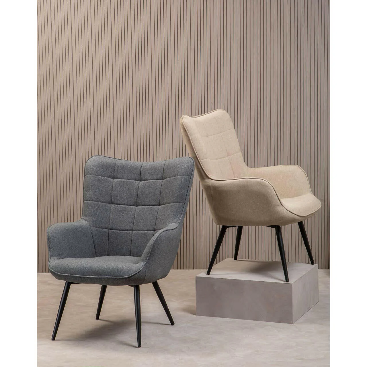 Stockholm Grey Fabric Armchair - Image 15