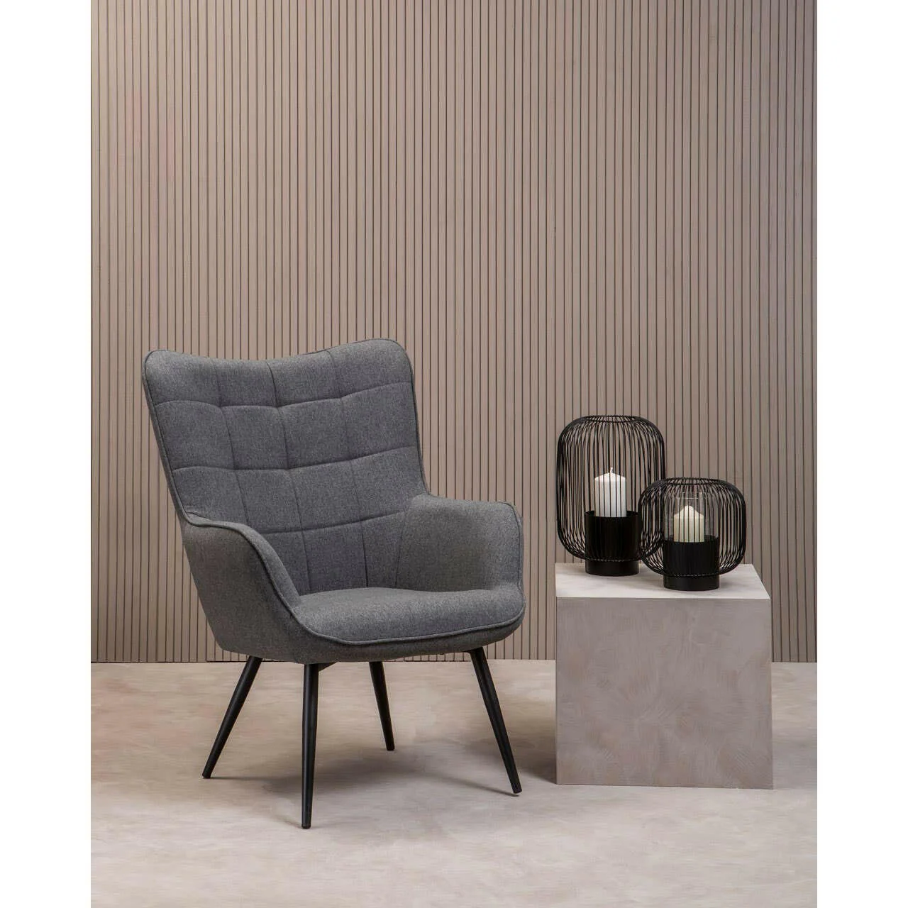 Stockholm Grey Fabric Armchair - Image 9