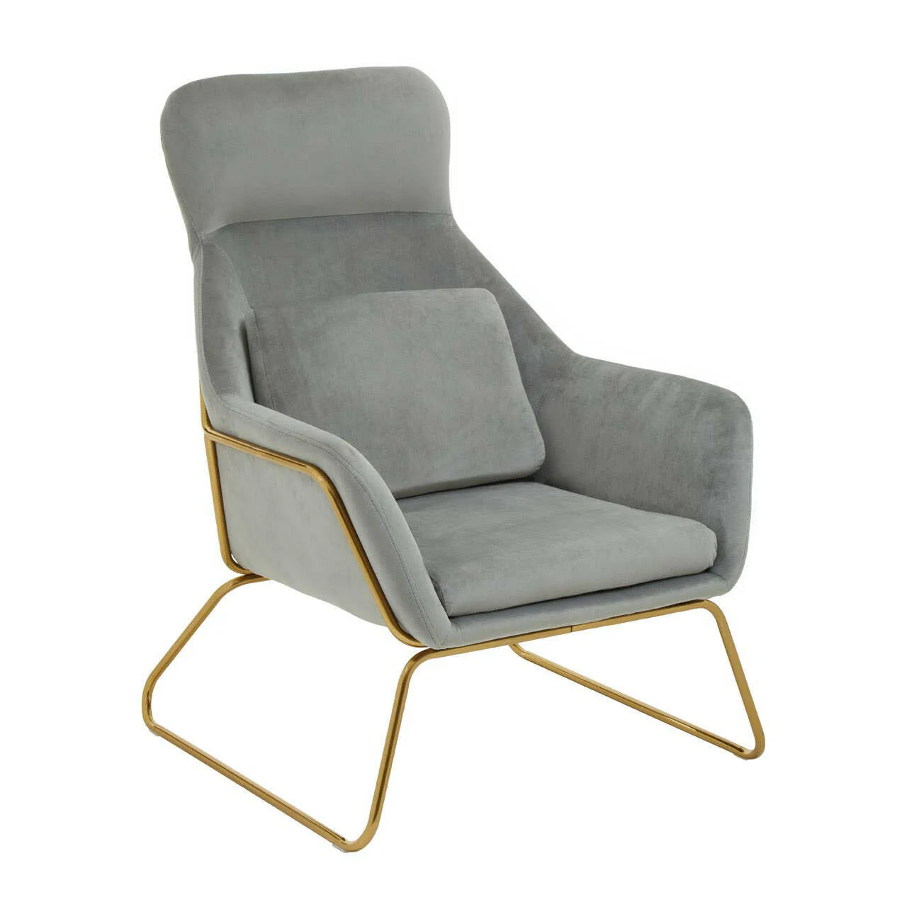 Stockholm Grey Velvet Armchair - Image 3