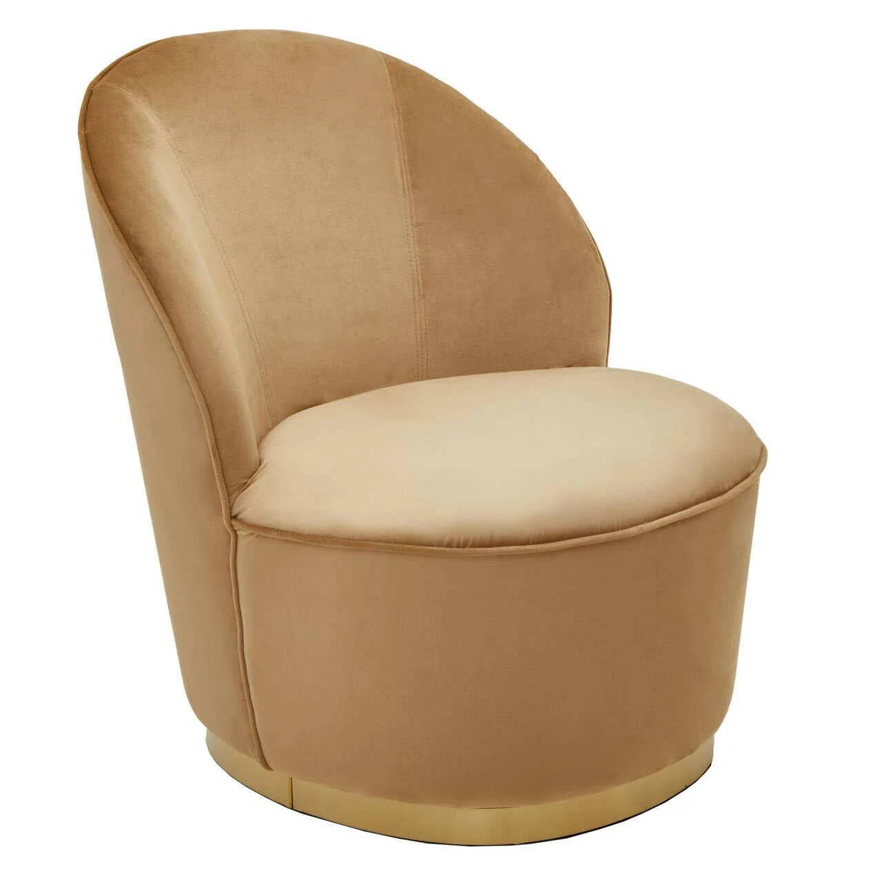 Tamra Gold And Beige Velvet Chair - Image 2