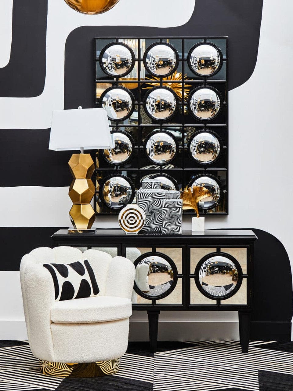 Telese Black Decorative Wall Mirror - Image 5