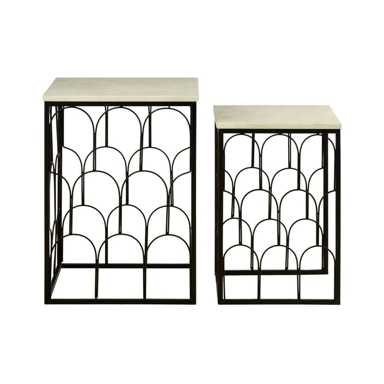 Templar Set Of 2 Marble Tops Side Tables - Image 4