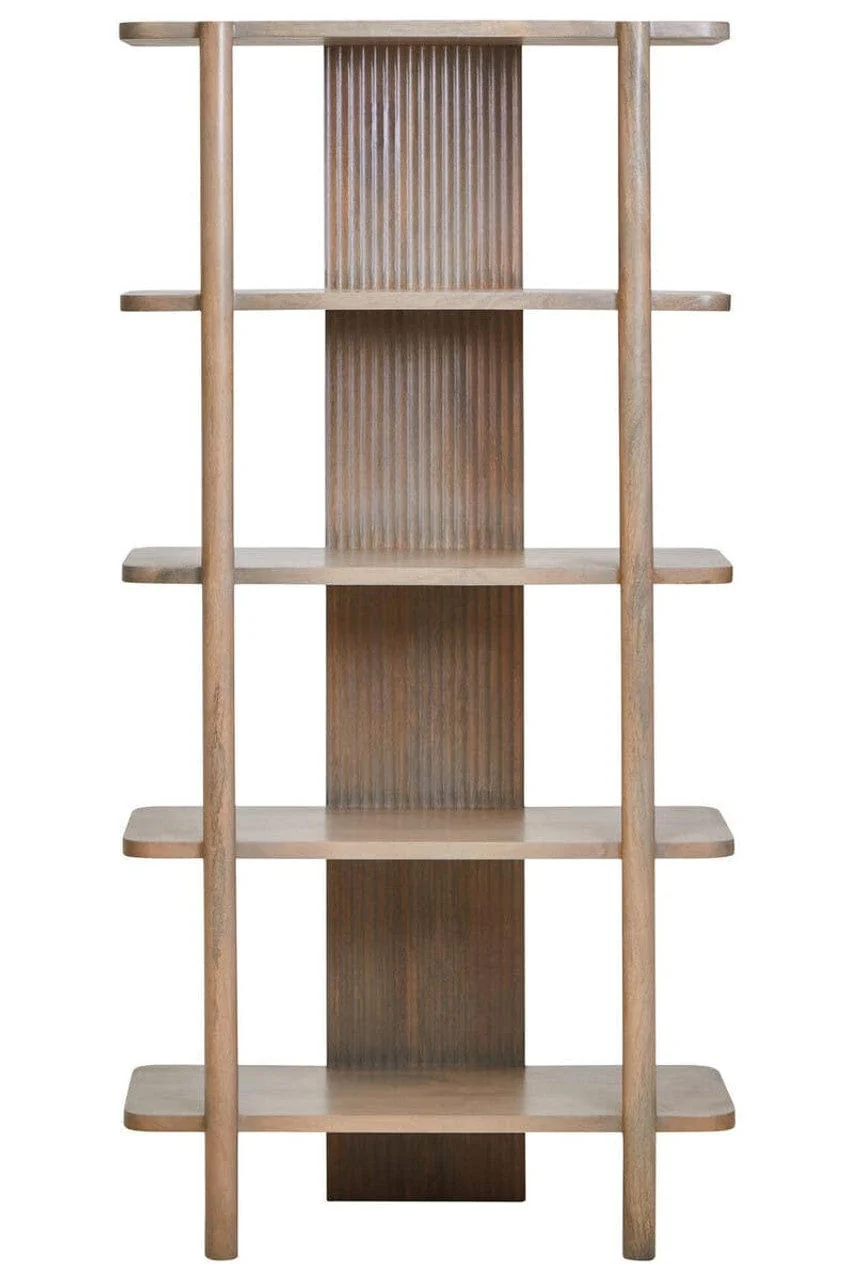 Torello Five Tier Grey Mango Wood Shelf Unit - Image 2