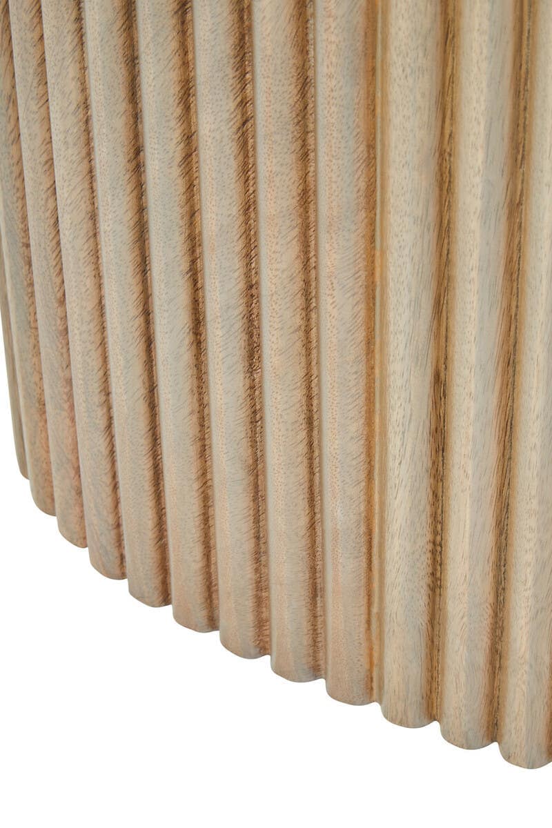 Torello Mango Wood Grey Finish Ridge Detail Oval Dining Table - Image 8