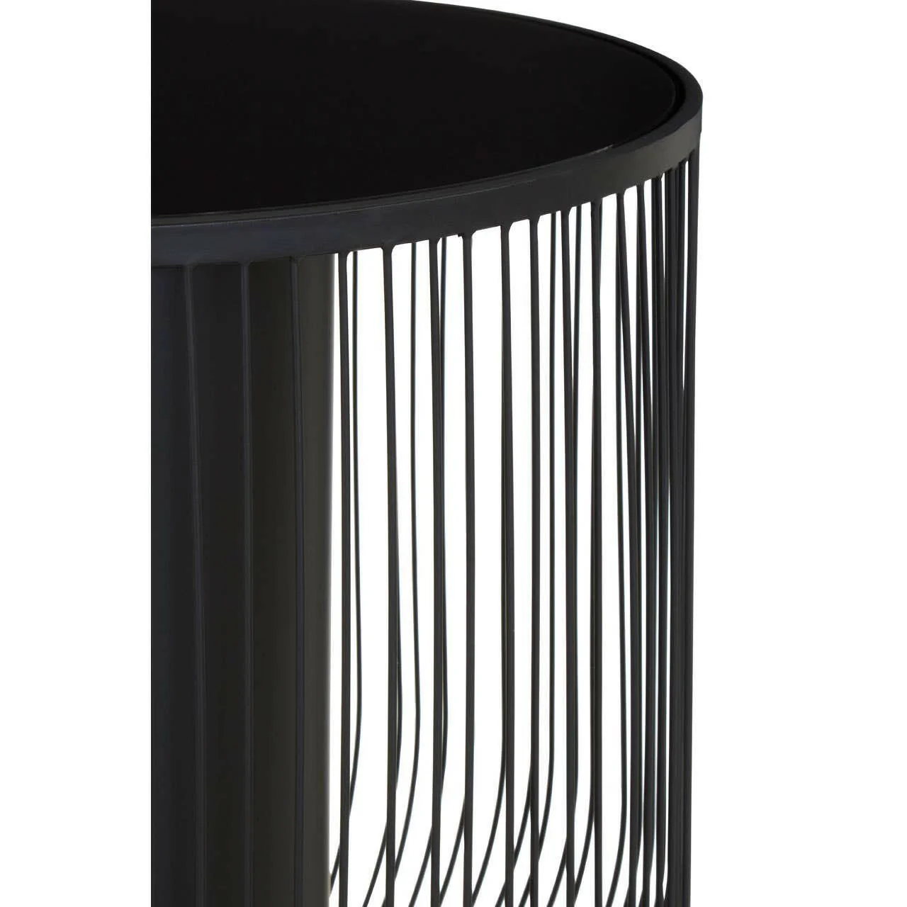 Trento End Table With Black Glass Top - Image 3