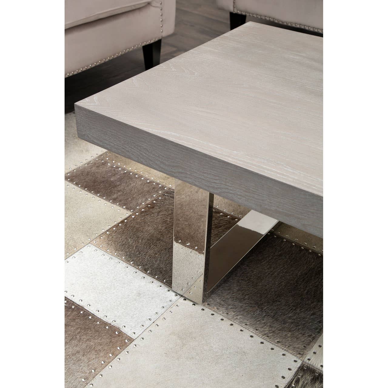 Ulmus Grey Elm Wood Coffee Table - Image 8
