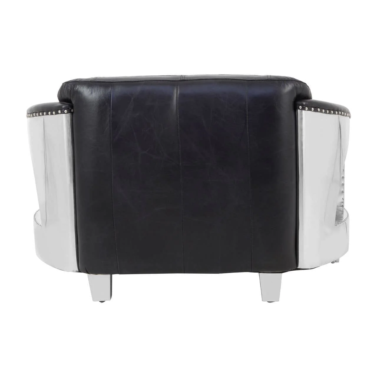 Victor 2 Seat Black Leather Sofa - Image 4