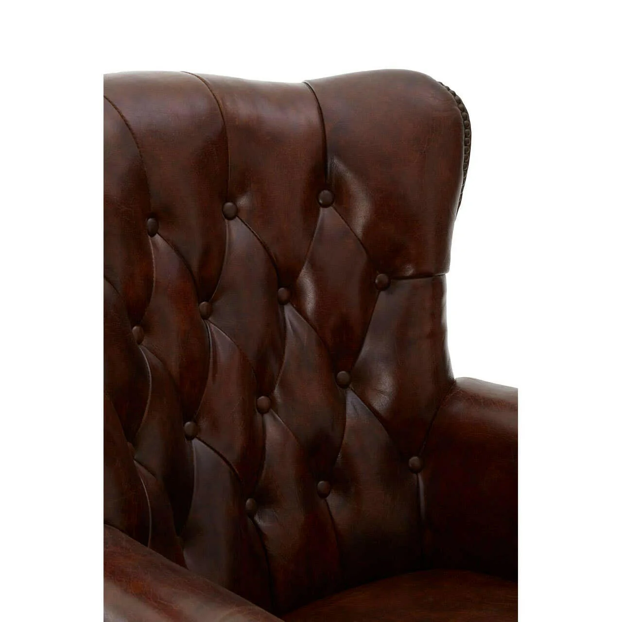 Victor Brown Leather Scroll Armchair - Image 8