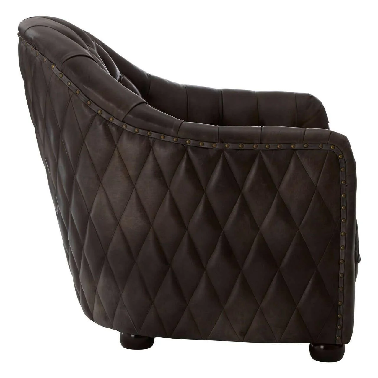 Victor Grey Leather Classic Armchair - Image 4