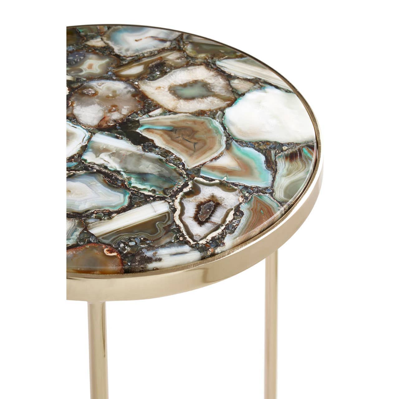 Vita Green Agate Round Side Table - Image 4