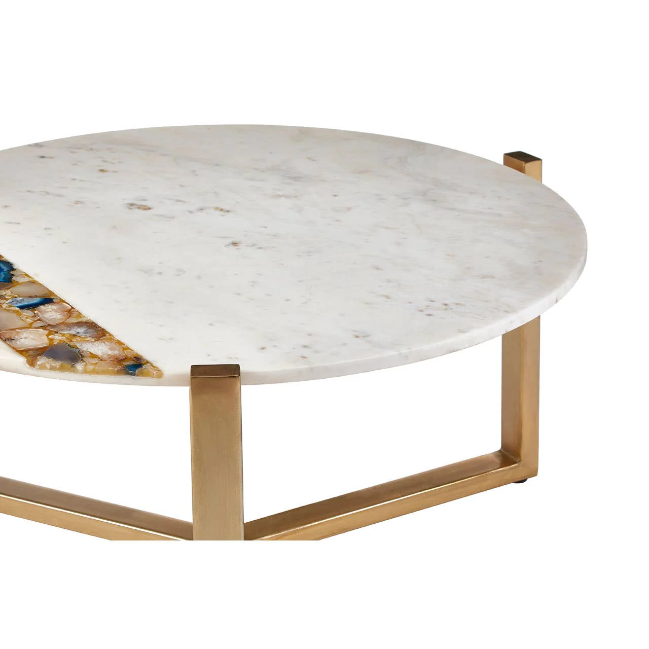 Vizzini Agate Marble Top Round Coffee Table - Image 4