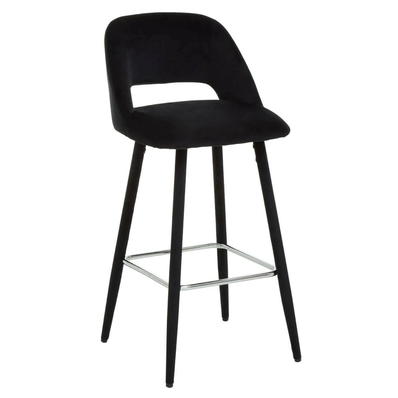 Warren Black Velvet Bar Chair - Image 3