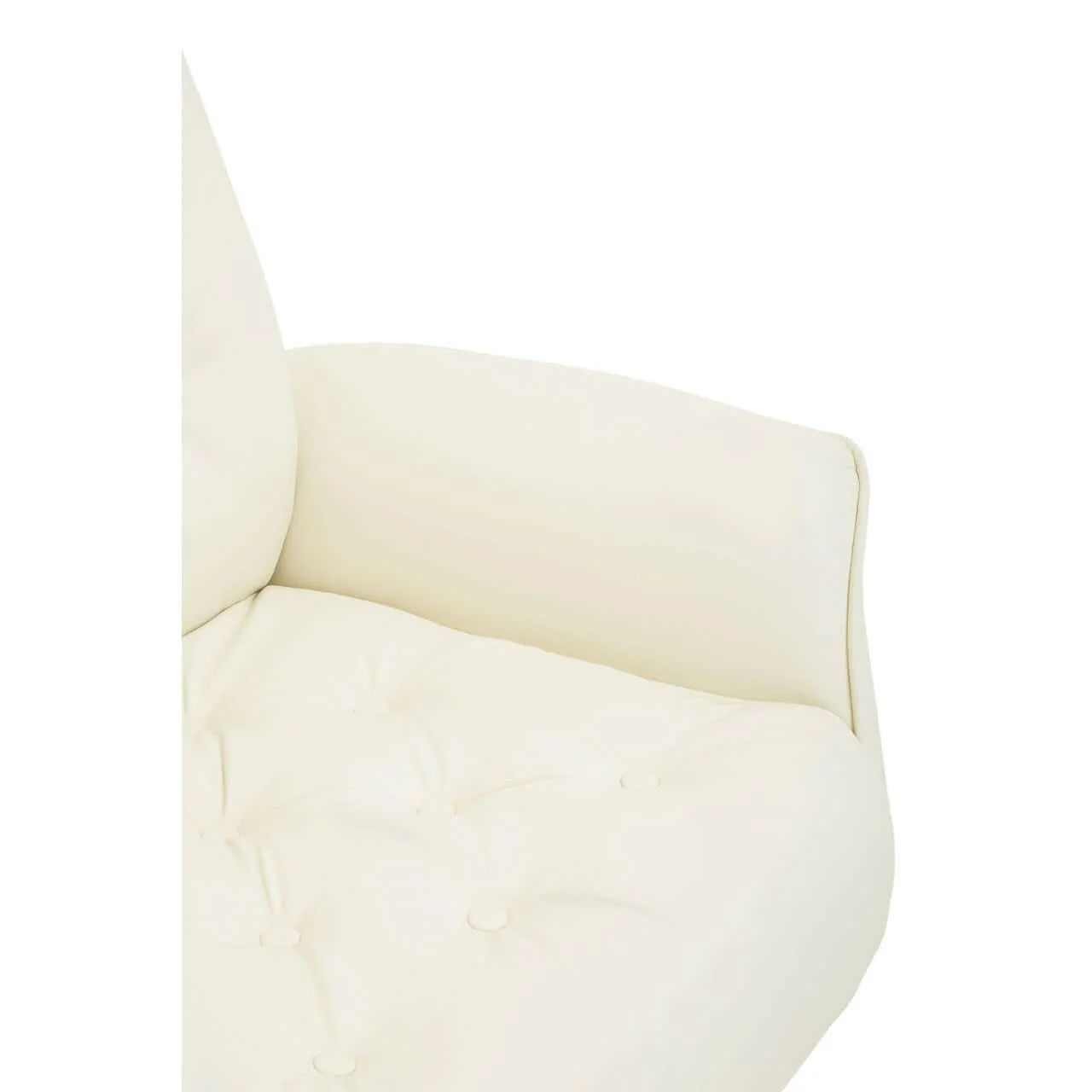 Warrington Ivory Leather Effect Recliner And Footstool - Image 10