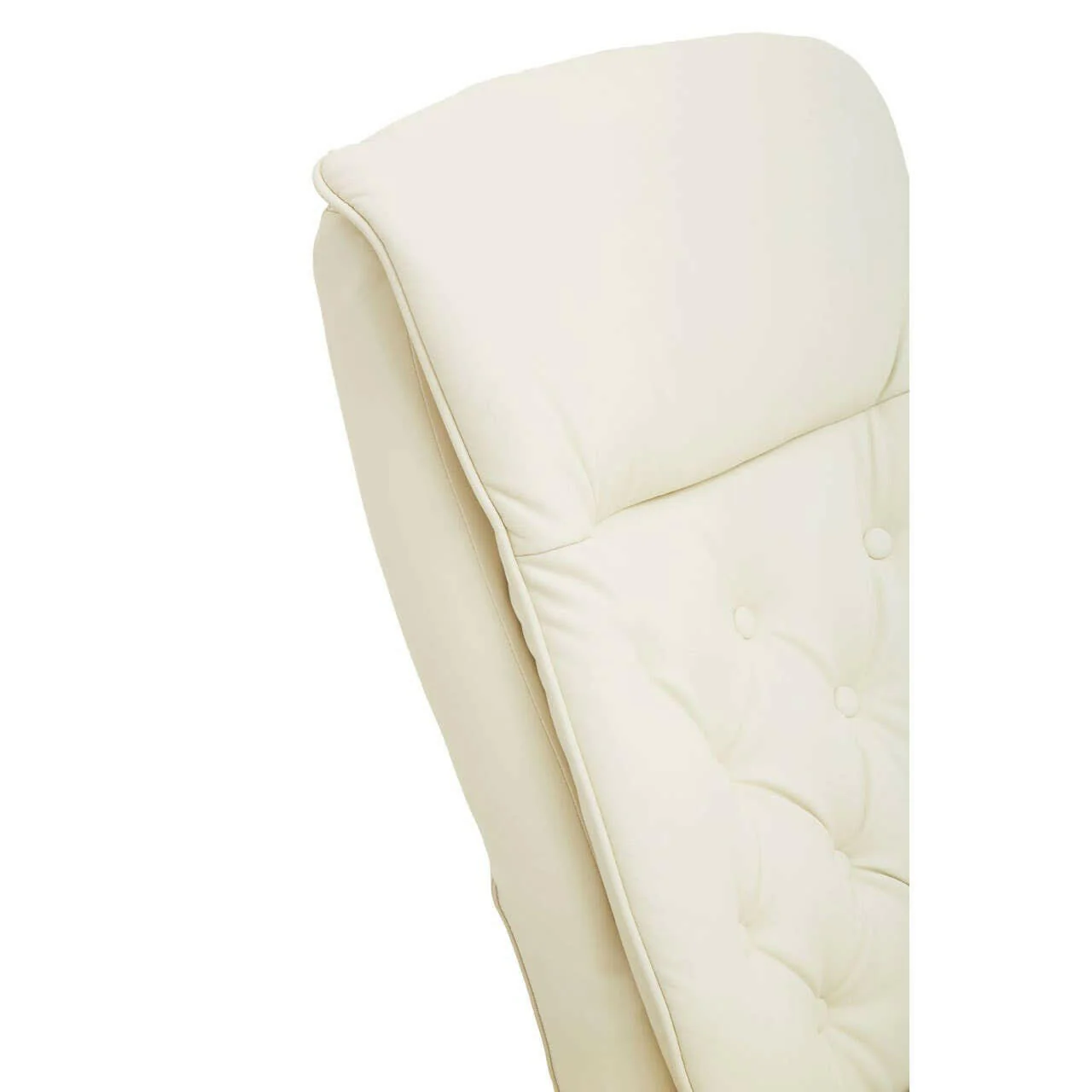 Warrington Ivory Leather Effect Recliner And Footstool - Image 7