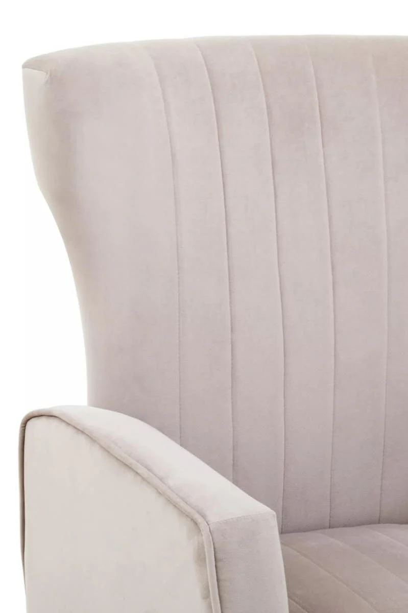 Zamora Mink Velvet Accent Chair With Gold Finish Legs - Image 4