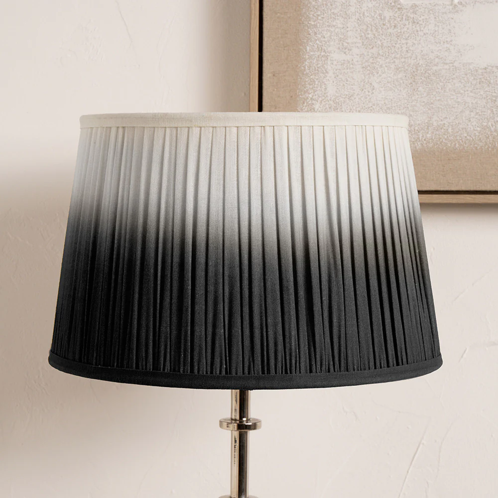 Scallop 20cm Black Ombre Soft Pleated Tapered Shade