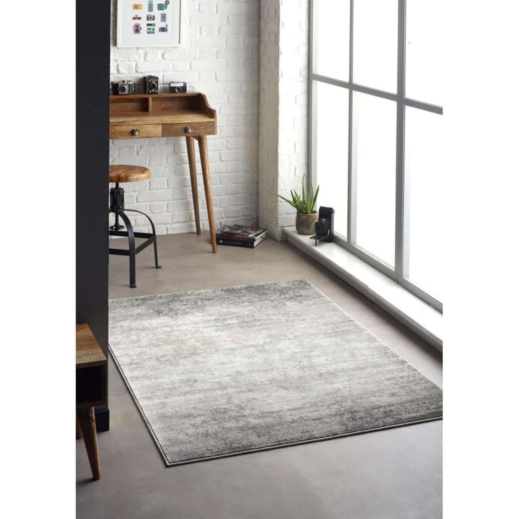 Poetic Grey Abstract Rug - Image 3