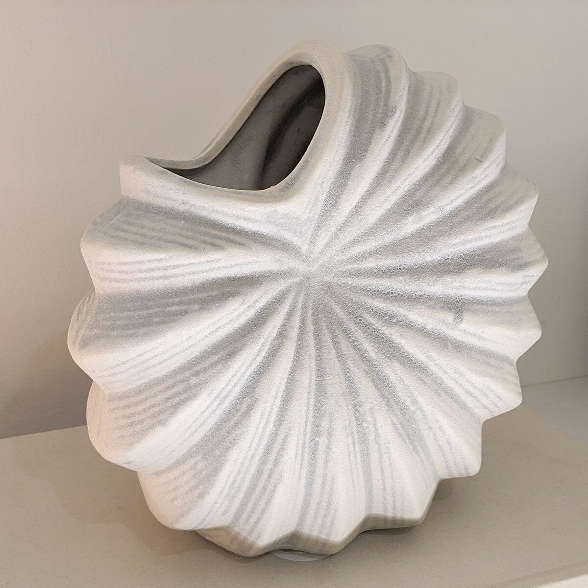 Renew White Textured Shell Decorative Vase - Image 2