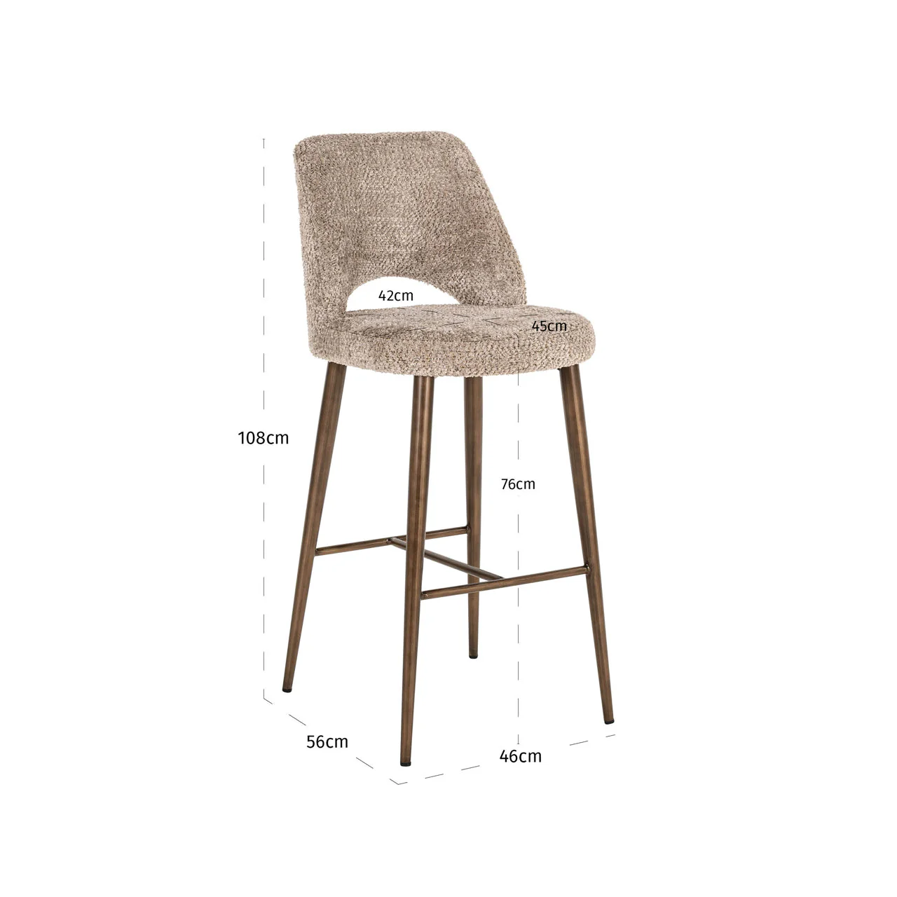 Bar stool Delphine lovely nature fire retardant - Image 6