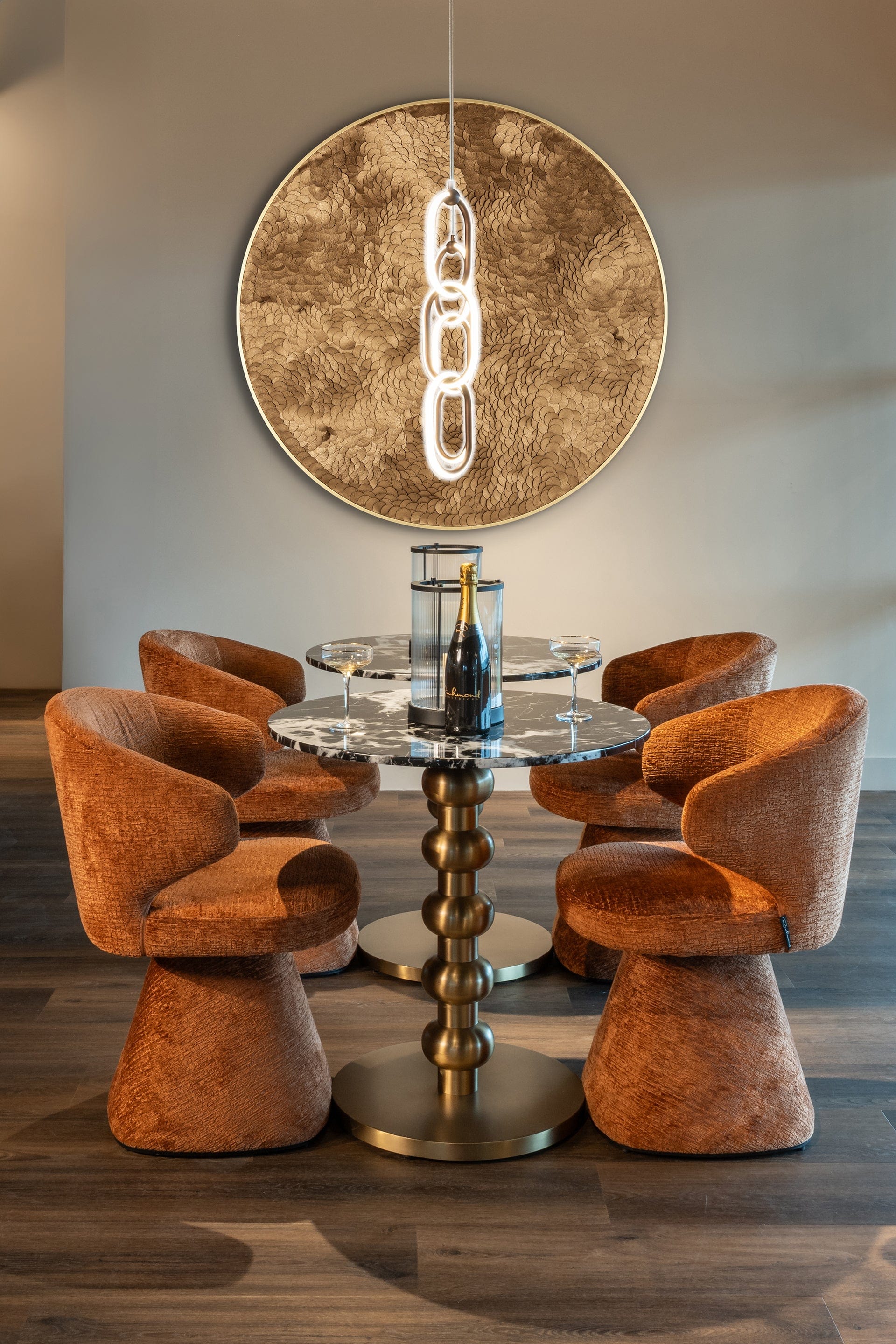 Bistro table Witlox 75Ø (Black/gold)