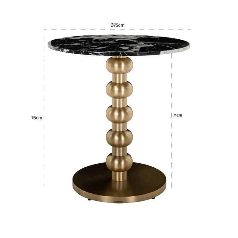 Bistro table Witlox 75Ø (Black/gold) - Image 6