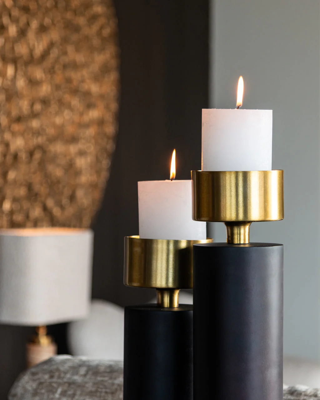 Candle holder Caya black/gold small - Image 7