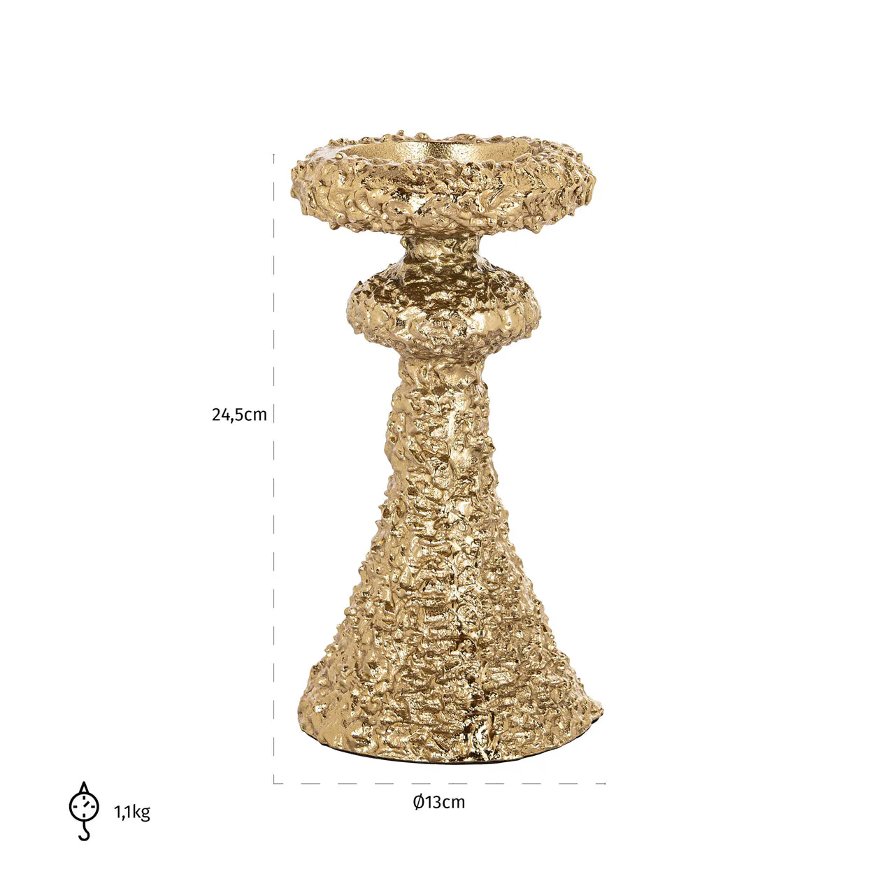 Candle holder July gold small - Image 2
