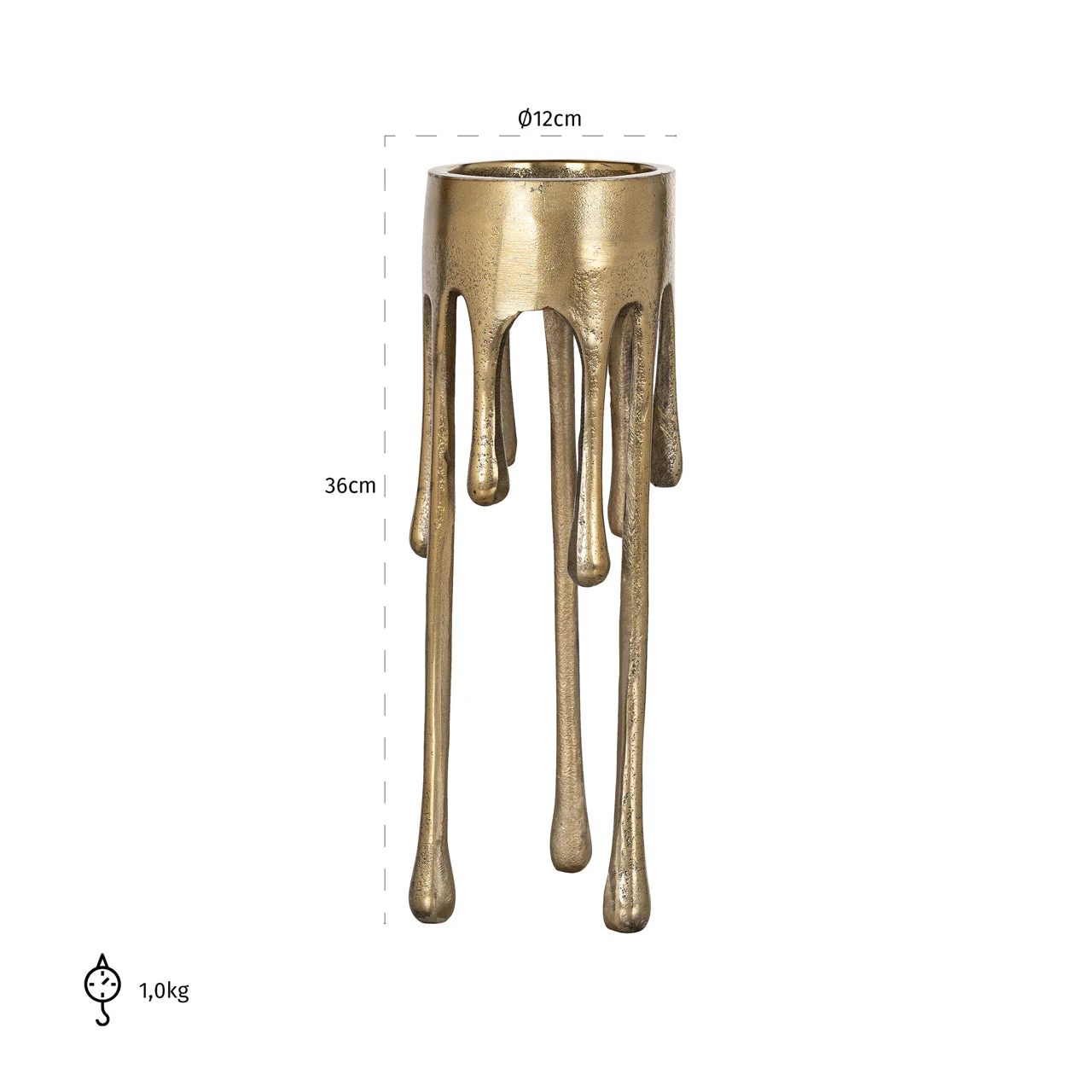 Candle holder Lorin brushed gold small - Image 2