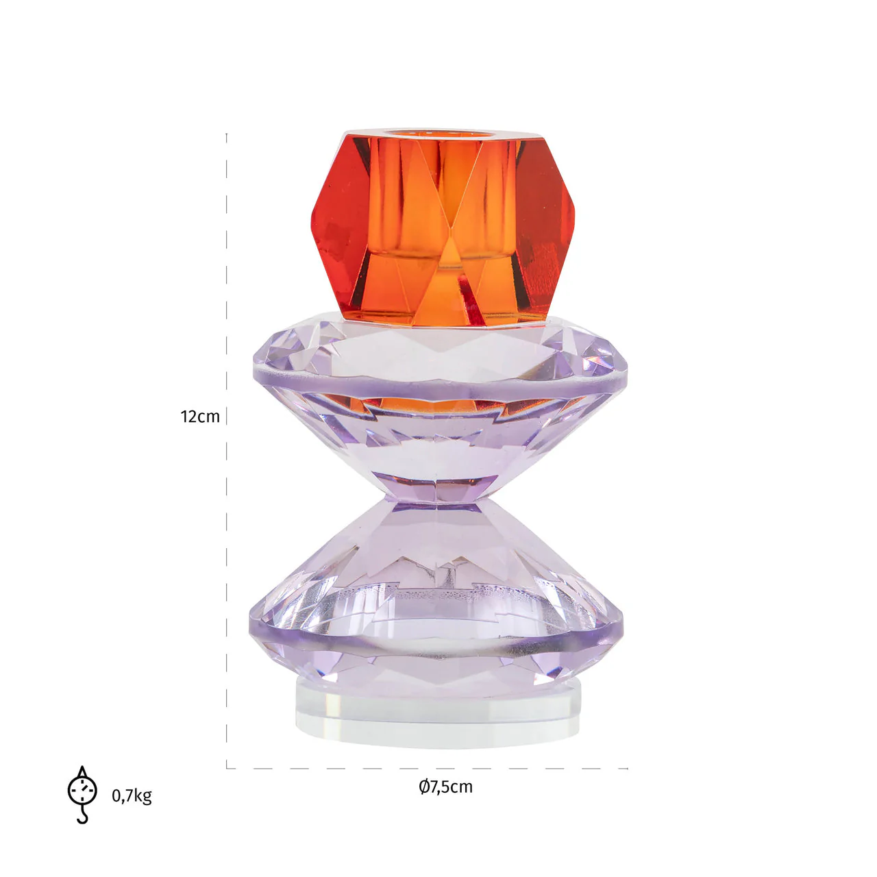 Candle holder Yalena purple small - Image 3