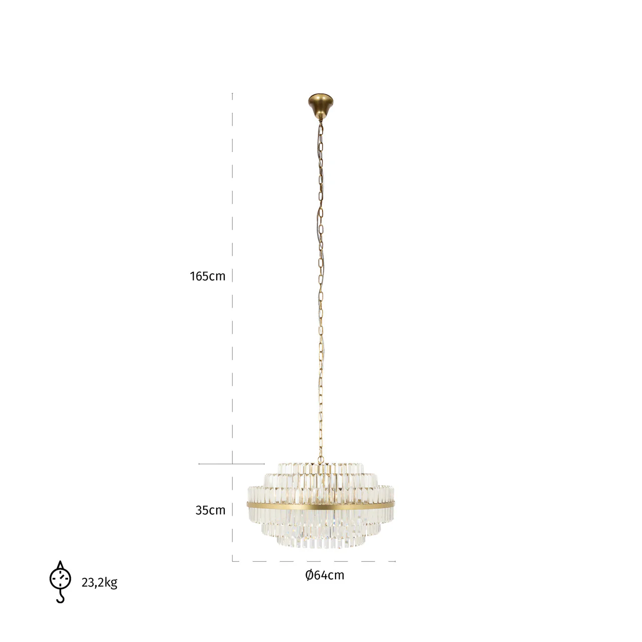 Chandelier Desire brushed gold medium - Image 3