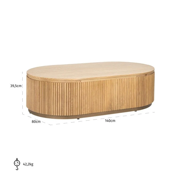 Coffee table Belfort capsule (Natural oak) - Image 8